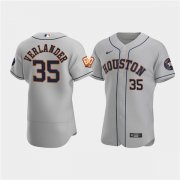 Wholesale Cheap Men's Houston Astros #35 Justin Verlander Gray 60th Anniversary Flex Base Stitched Baseball Jersey