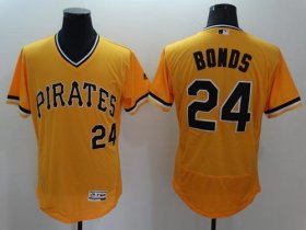 Wholesale Cheap Pirates #24 Barry Bonds Gold Flexbase Authentic Collection Cooperstown Stitched MLB Jersey