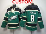 Wholesale Cheap Men's Philadelphia Eagles Custom 2014 Dark Green Hoodie