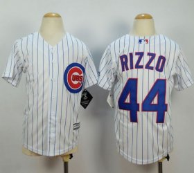 Wholesale Cheap Cubs #44 Anthony Rizzo White(Blue Strip) Cool Base Stitched Youth MLB Jersey