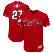 Wholesale Cheap Phillies #27 Aaron Nola Red 2019 Spring Training Flex Base Stitched MLB Jersey