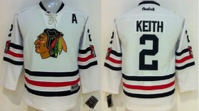 Wholesale Cheap Blackhawks #2 Duncan Keith White 2015 Winter Classic Stitched Youth NHL Jersey