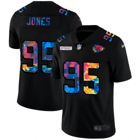 Cheap Kansas City Chiefs #95 Chris Jones Men\'s Nike Multi-Color Black 2020 NFL Crucial Catch Vapor Untouchable Limited Jersey