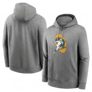 Cheap Men's Green Bay Packers Heather Gray Primary Logo Long Sleeve Hoodie T-Shirt