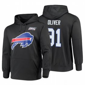 Wholesale Cheap Buffalo Bills #91 Ed Oliver Nike NFL 100 Primary Logo Circuit Name & Number Pullover Hoodie Charcoal