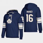 Wholesale Cheap Toronto Maple Leafs #16 Mitchell Marner Blue adidas Lace-Up Pullover Hoodie