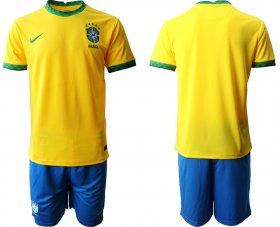 Wholesale Cheap Men 2020-2021 Season National team Brazil home yellow Soccer Jersey