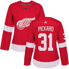 Wholesale Cheap Adidas Red Wings #31 Calvin Pickard Red Home Authentic Women\'s Stitched NHL Jersey