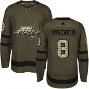 Wholesale Cheap Adidas Capitals #8 Alex Ovechkin Green Salute to Service Stitched Youth NHL Jersey