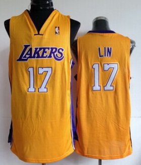 Wholesale Cheap Los Angeles Lakers #17 Jeremy Lin Yellow Swingman Jersey