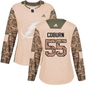 Cheap Adidas Lightning #55 Braydon Coburn Camo Authentic 2017 Veterans Day Women\'s Stitched NHL Jersey