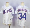 Wholesale Cheap Mets #34 Noah Syndergaard White(Blue Strip) Home Cool Base Stitched Youth MLB Jersey