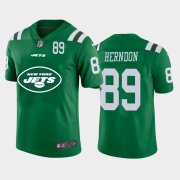 Wholesale Cheap New York Jets #89 Chris Herndon Green Men's Nike Big Team Logo Player Vapor Limited NFL Jersey