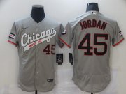 Wholesale Cheap Men Chicago White Sox 45 Jordan Grey Elite Nike MLB Jerseys