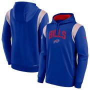 Wholesale Cheap Men's Buffalo Bills Royal Sideline Stack Performance Pullover Hoodie