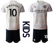 Wholesale Cheap Youth 2020-2021 club Manchester City away white 10 Soccer Jerseys