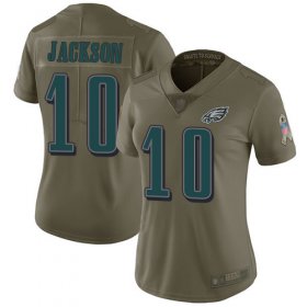 Wholesale Cheap Nike Eagles #10 DeSean Jackson Olive Women\'s Stitched NFL Limited 2017 Salute to Service Jersey