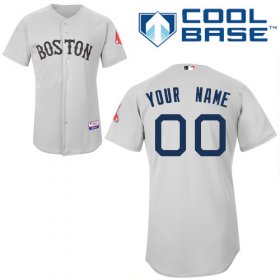 Wholesale Cheap Red Sox Personalized Authentic Grey MLB Jersey (S-3XL)
