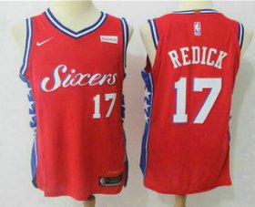 Wholesale Cheap Men\'s Philadelphia 76ers #17 J.J. Redick Red 2017-2018 Nike Authentic Stubhub Stitched NBA Jersey