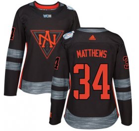 Wholesale Cheap Team North America #34 Auston Matthews Black 2016 World Cup Women\'s Stitched NHL Jersey