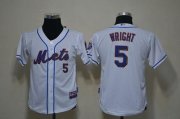 Wholesale Cheap Mets #5 David Wright White Cool Base Stitched Youth MLB Jersey
