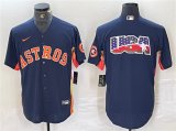 Cheap Men's Houston Astros Navy Team Big Logo With Patch Cool Base Stitched Baseball Jersey