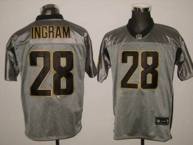 Wholesale Cheap Saints #28 Mark Ingram Grey Shadow Stitched NFL Jersey