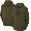 Wholesale Cheap Men's Atlanta Falcons Nike Olive Salute to Service Sideline Therma Performance Pullover Hoodie