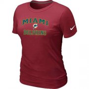 Wholesale Cheap Women's Nike Miami Dolphins Heart & Soul NFL T-Shirt Red