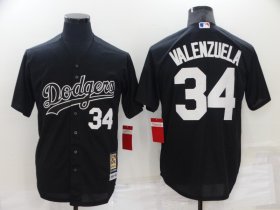 Wholesale Cheap Men\'s Los Angeles Dodgers #34 Fernando Valenzuela Black Cooperstown Collection Cool Base Stitched Nike Jersey