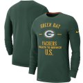 Wholesale Cheap Men's Green Bay Packers Nike Green 2019 Salute to Service Sideline Performance Long Sleeve Shirt