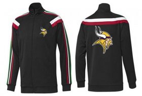 Wholesale Cheap NFL Minnesota Vikings Team Logo Jacket Black_2