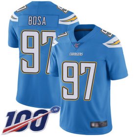 Wholesale Cheap Nike Chargers #97 Joey Bosa Electric Blue Alternate Men\'s Stitched NFL 100th Season Vapor Limited Jersey