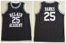 Wholesale Cheap Men\'s The Movie Bel Air Academy #25 Banks Black Swingman Basketball Jersey