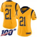 Wholesale Cheap Nike Rams #21 Donte Deayon Gold Women's Stitched NFL Limited Rush 100th Season Jersey