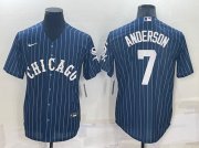 Wholesale Cheap Men's Chicago White Sox #7 Tim Anderson Navy Cool Base Stitched Jersey