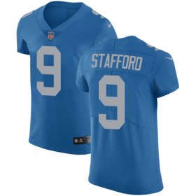 Wholesale Cheap Nike Lions #9 Matthew Stafford Blue Alternate Men\'s Stitched NFL Vapor Untouchable Elite Jersey