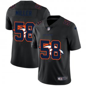 Wholesale Cheap Denver Broncos #58 Von Miller Men\'s Nike Team Logo Dual Overlap Limited NFL Jersey Black