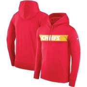 Wholesale Cheap Men's Kansas City Chiefs Nike Red Sideline Team Performance Pullover Hoodie