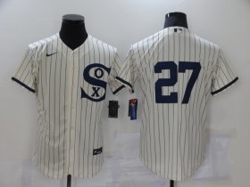 Wholesale Cheap Men\'s Chicago White Sox #27 Lucas Giolito 2021 Cream Navy Field of Dreams Flex Base Stitched Jersey