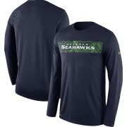 Wholesale Cheap Seattle Seahawks Nike Sideline Seismic Legend Long Sleeve T-Shirt Navy