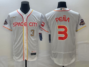 Cheap Men's Houston Astros #3 Jeremy Pena Number White 2023 City Connect Flex Base Stitched Jersey1