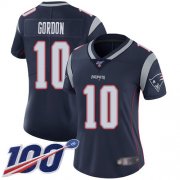 Wholesale Cheap Nike Patriots #10 Josh Gordon Navy Blue Team Color Women's Stitched NFL 100th Season Vapor Limited Jersey