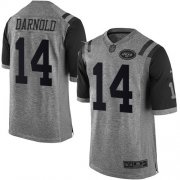 Wholesale Cheap Nike Jets #14 Sam Darnold Gray Men's Stitched NFL Limited Gridiron Gray Jersey