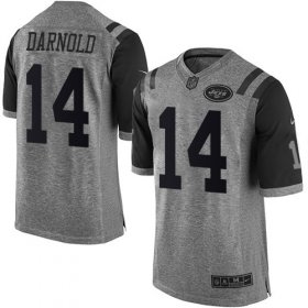 Wholesale Cheap Nike Jets #14 Sam Darnold Gray Men\'s Stitched NFL Limited Gridiron Gray Jersey