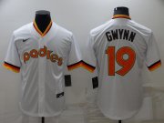 Wholesale Cheap Men's San Diego Padres #19 Tony Gwynn White Cooperstown Collection Stitched Throwback Jersey