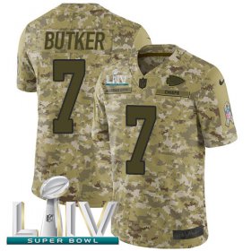 Wholesale Cheap Nike Chiefs #7 Harrison Butker Camo Super Bowl LIV 2020 Youth Stitched NFL Limited 2018 Salute To Service Jersey