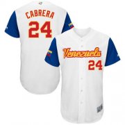 Wholesale Cheap Team Venezuela #24 Miguel Cabrera White 2017 World MLB Classic Authentic Stitched MLB Jersey