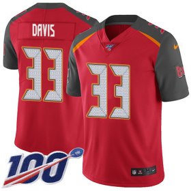 Wholesale Cheap Nike Buccaneers #33 Carlton Davis III Red Team Color Youth Stitched NFL 100th Season Vapor Limited Jersey