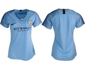 Wholesale Cheap Women\'s Manchester City Blank Home Soccer Club Jersey